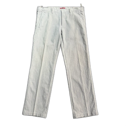 Prada Gray-White Striped Casual Pants