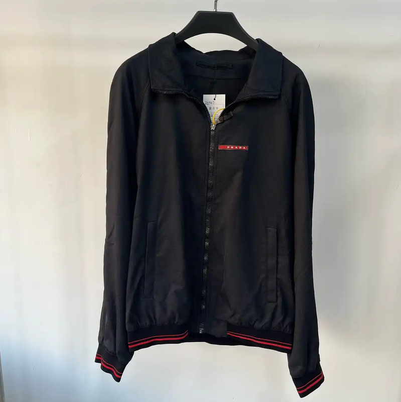 Prada Black Cotton Sports Jacket for Men