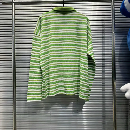Chrome Hearts Long Sleeve Striped Polo Shirt 0089