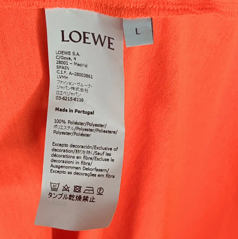 Loewe Orange Cotton T-Shirt with Floral Design 0089
