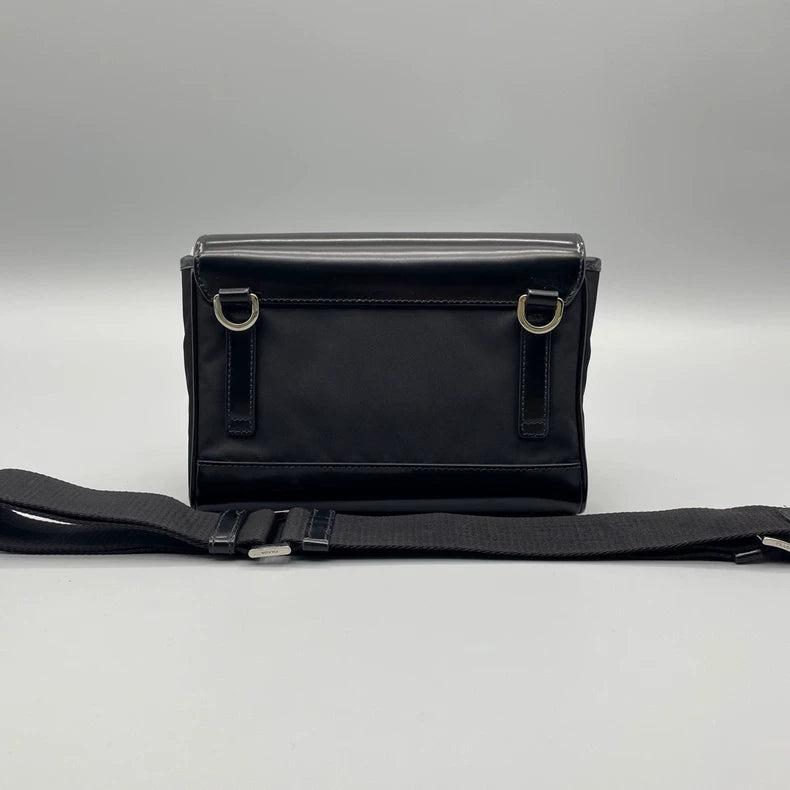 Prada Nylon and Leather Crossbody Bag