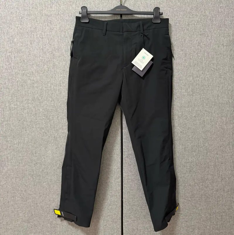 Prada Black Embroidered Logo Casual Pants