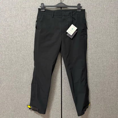 Prada Black Embroidered Logo Casual Pants