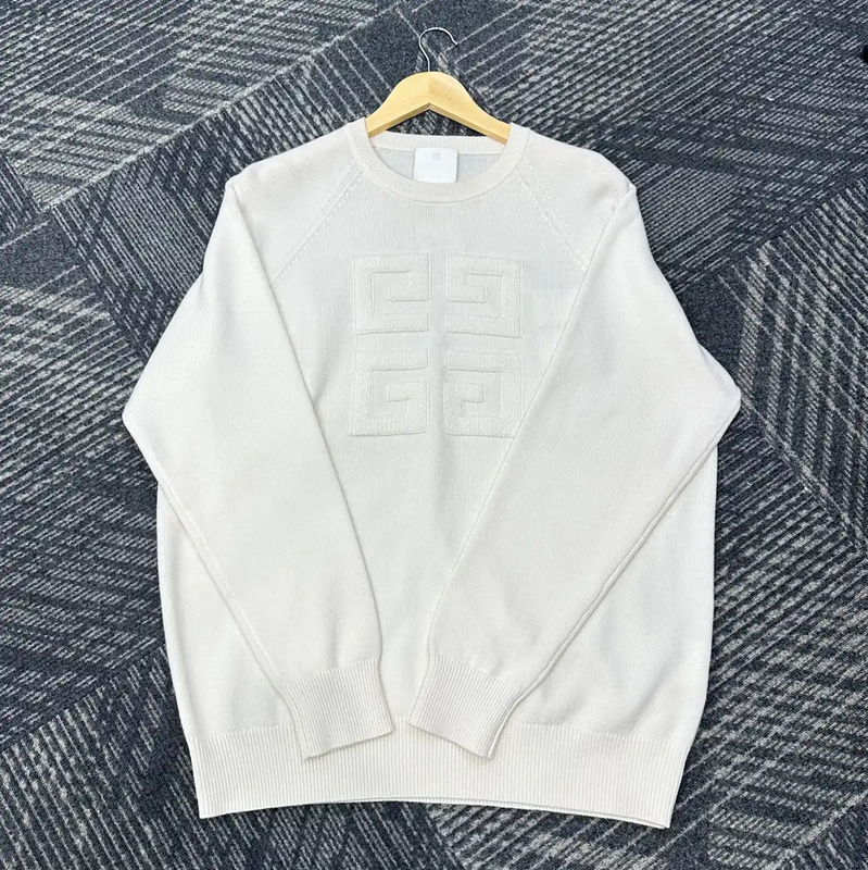 Givenchy Men's Cashmere Knit Sweater in Ivory 0089