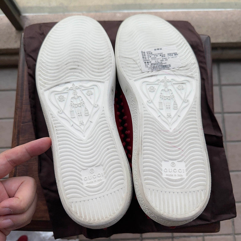 Gucci Red Studded Sneakers for Bold Style 0079