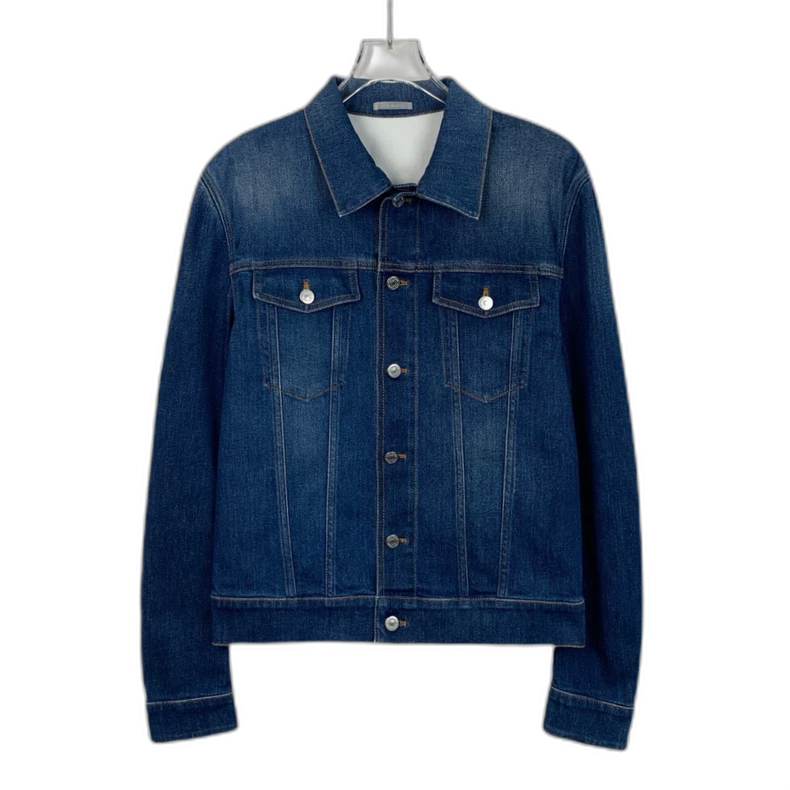 Dior Blue Logo Embossed Denim Jacket