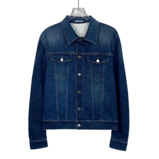 Dior Blue Logo Embossed Denim Jacket