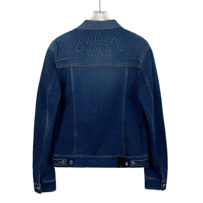 Dior Blue Logo Embossed Denim Jacket