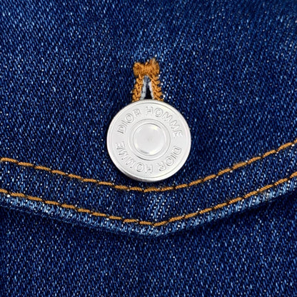 Dior Blue Logo Embossed Denim Jacket