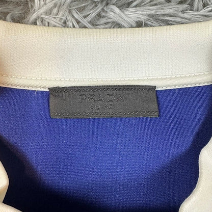 Prada Blue White Panel Short Sleeve T-Shirt