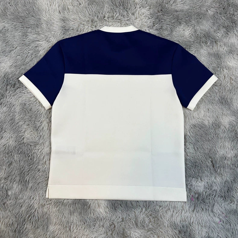 Prada Blue White Panel Short Sleeve T-Shirt