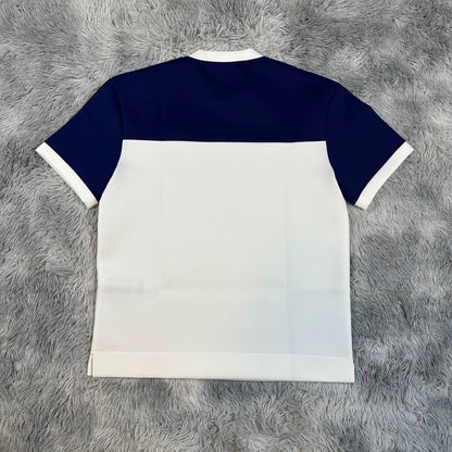 Prada Blue White Panel Short Sleeve T-Shirt