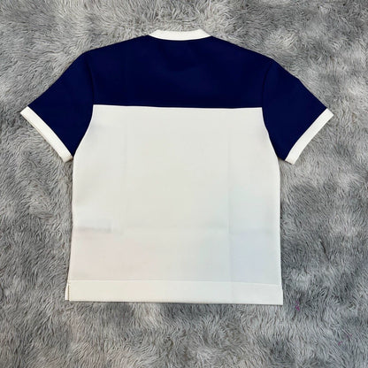 Prada Blue White Panel Short Sleeve T-Shirt