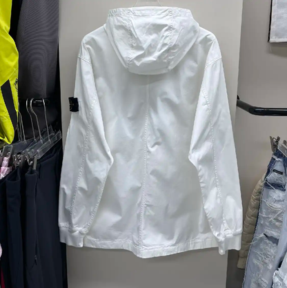 Stone Island White Men's Hoodie with Pockets 0089