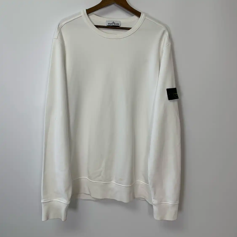 Stone Island White Cotton Sweatshirt for Men 0089