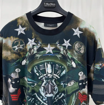 Givenchy Multicolor Cotton Print Short Sleeve Tee 0089