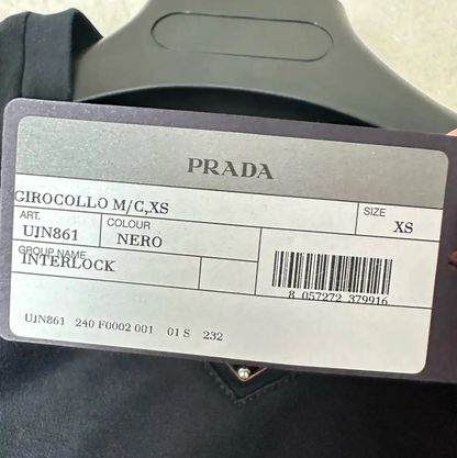 Prada Black Cotton Summer Short Sleeve T-Shirt