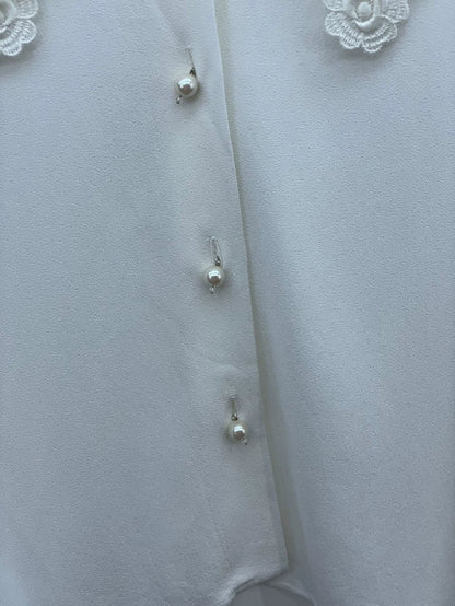 White Lace Trim Shirt