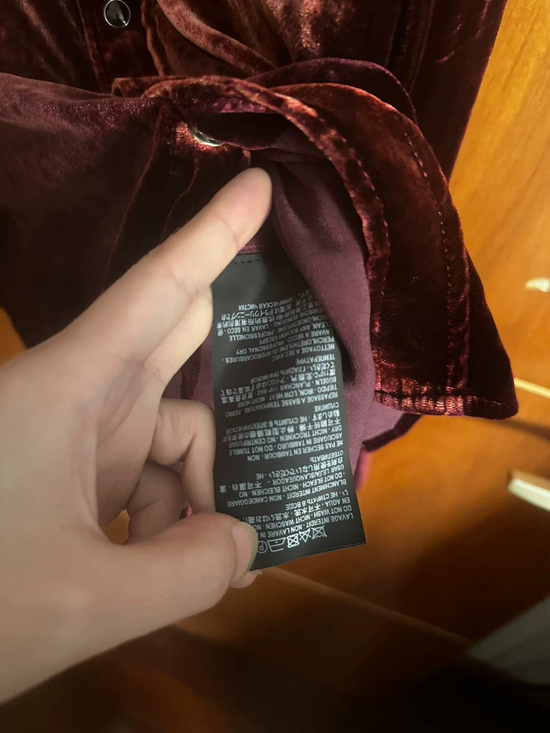 Saint Laurent Red Velvet Western Shirt