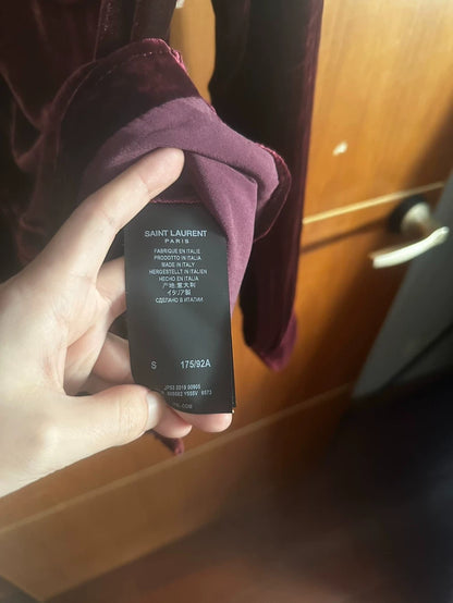 Saint Laurent Red Velvet Western Shirt