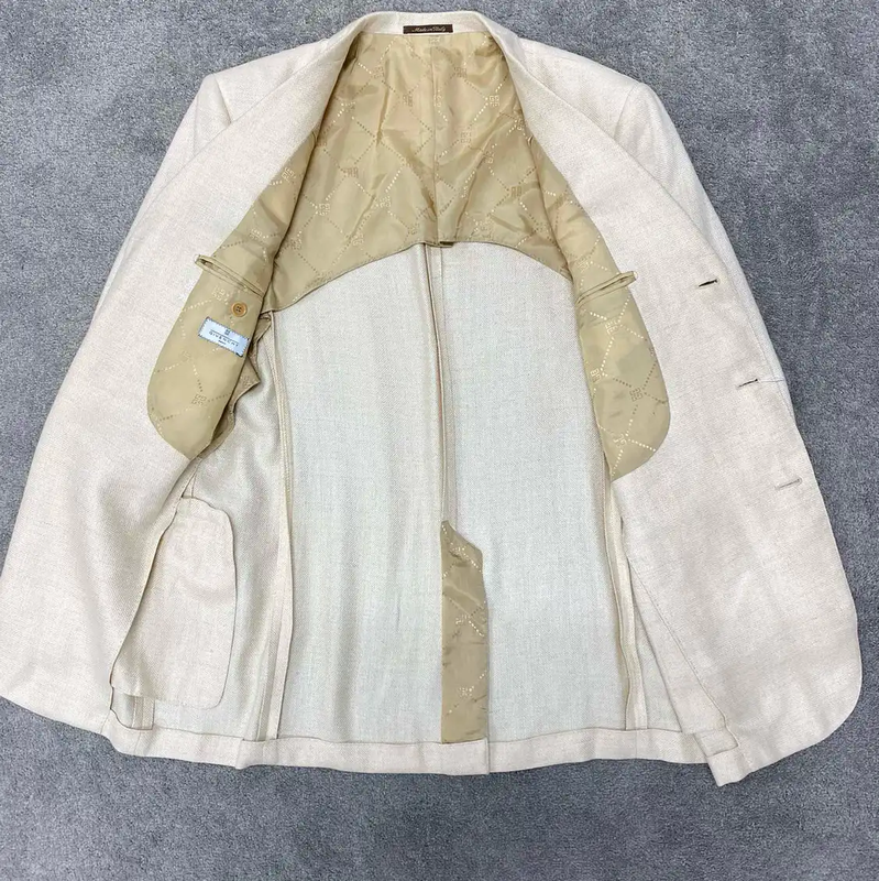 Givenchy Khaki Linen Blend Long Sleeve Jacket 0089