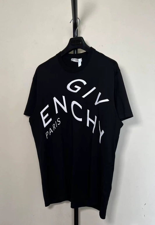 Givenchy Black Embroidered Logo Short Sleeve Tee