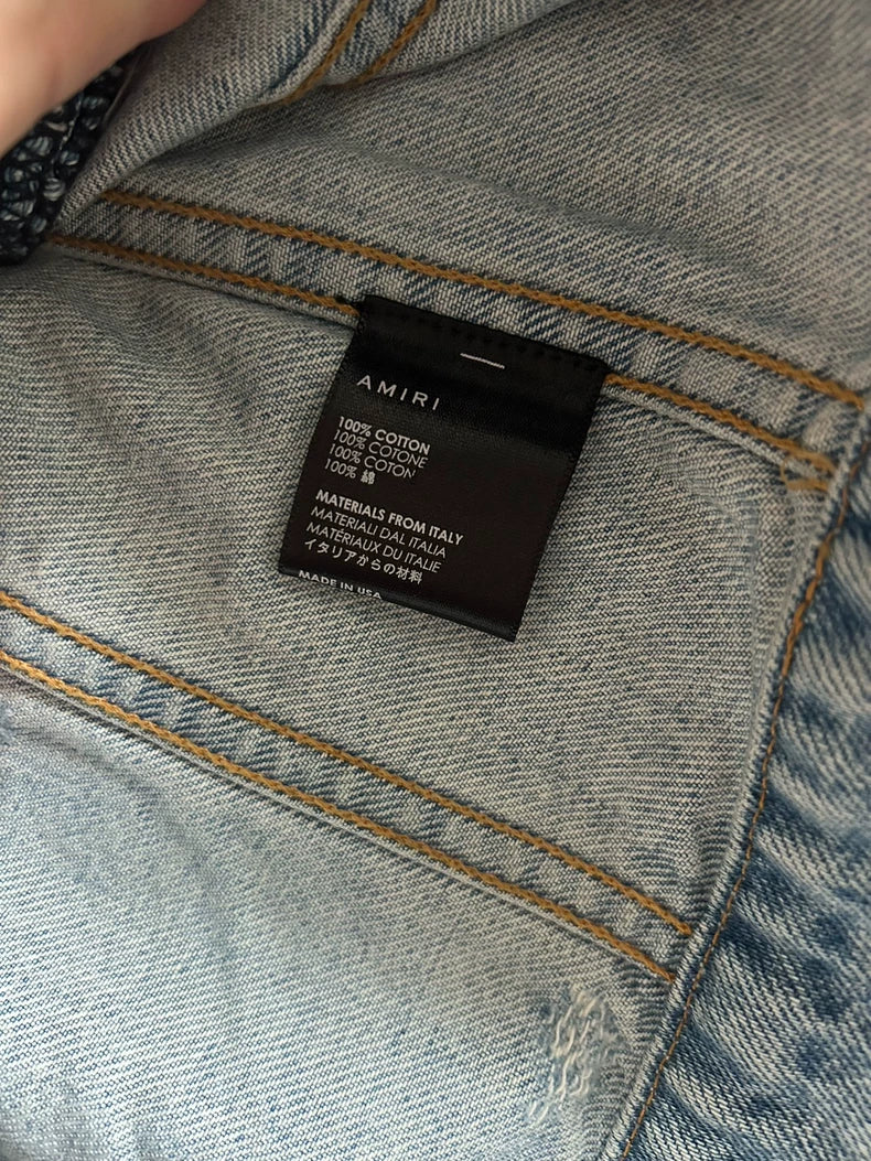 Amiri Palm Tree Print Denim Jacket