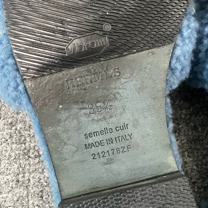 Hermes Teddy Slippers in Light Blue Color