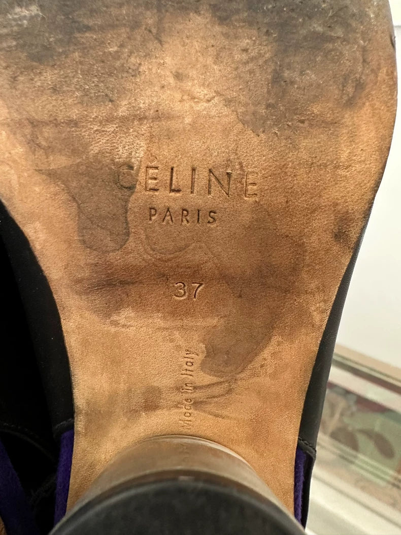 Celine Black Purple High Heel Shoes