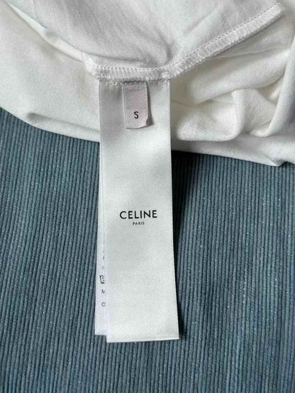 Celine White Red Short Sleeve T-Shirt