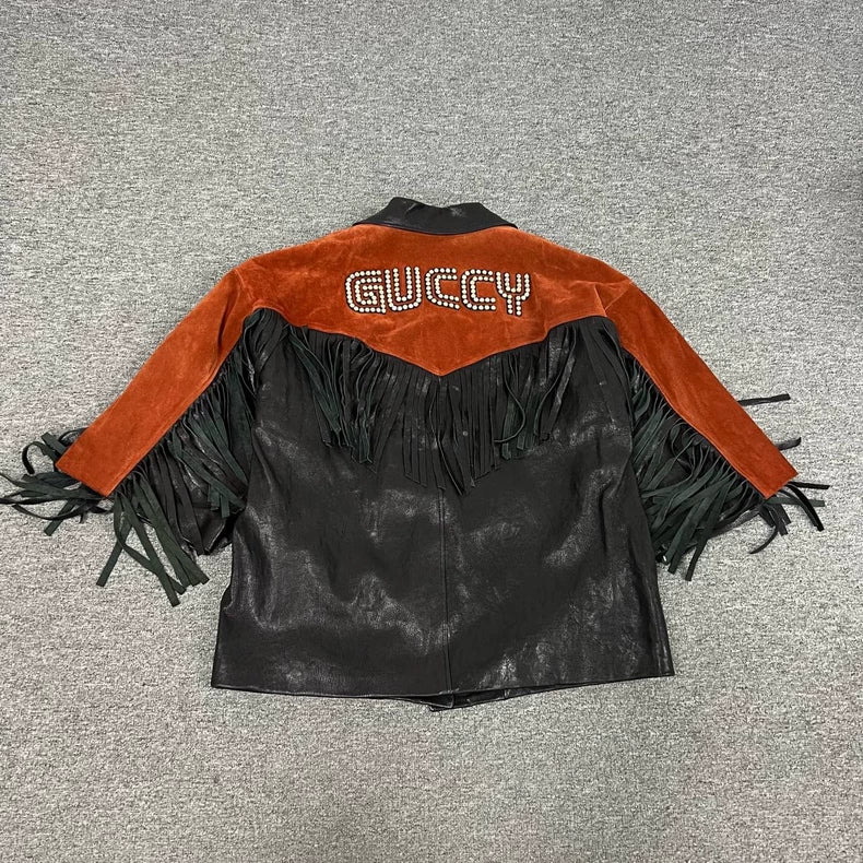 Gucci Vintage Fringe Studded Leather Jacket