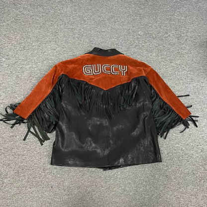 Gucci Vintage Fringe Studded Leather Jacket