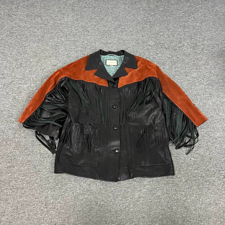 Gucci Vintage Fringe Studded Leather Jacket