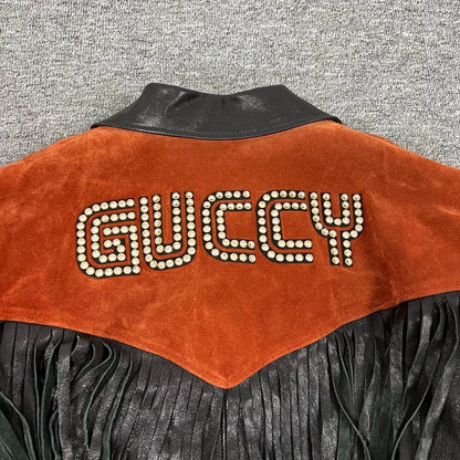 Gucci Vintage Fringe Studded Leather Jacket