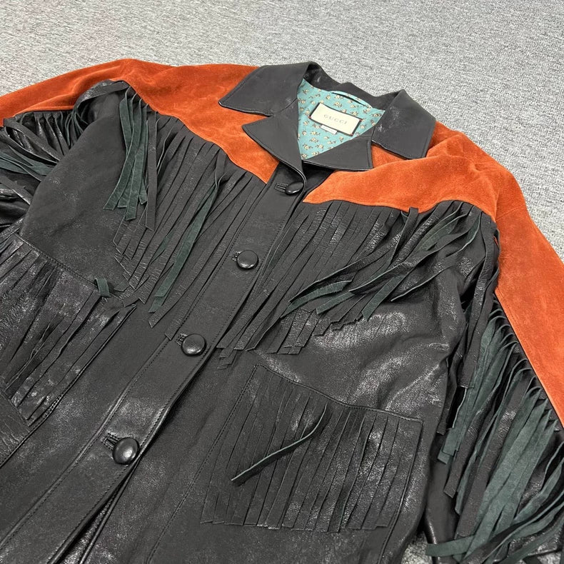 Gucci Vintage Fringe Studded Leather Jacket