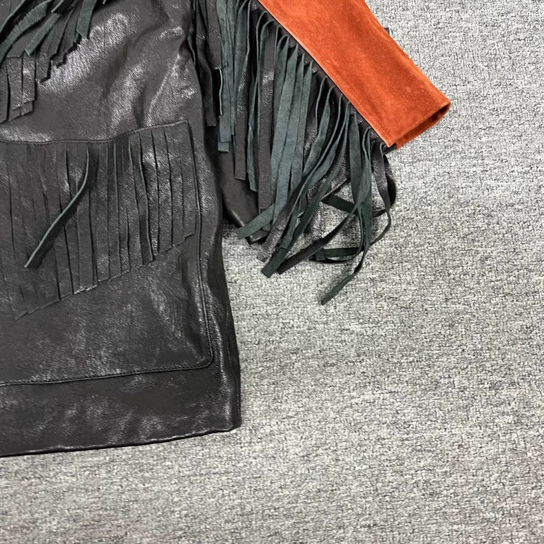 Gucci Vintage Fringe Studded Leather Jacket
