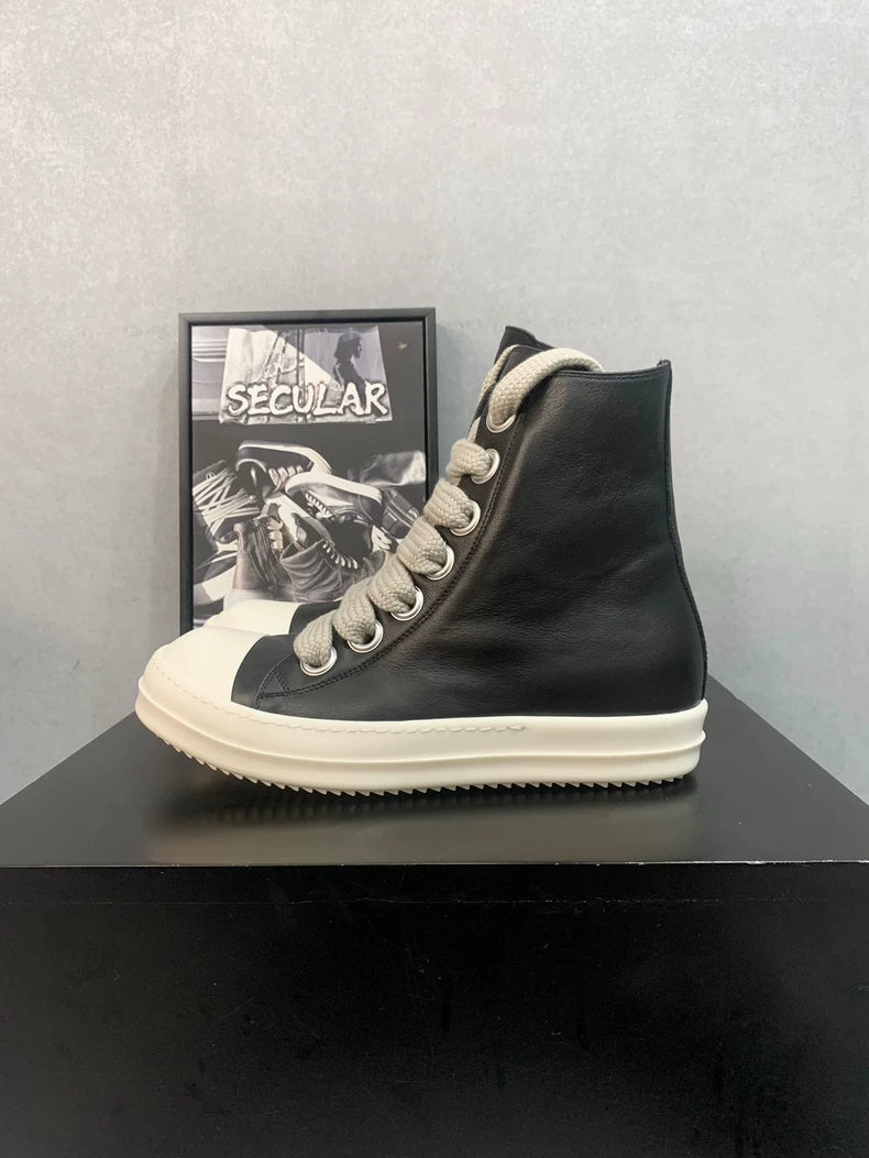 Rick Owens High-Top Sneakers with Wide Laces-yf