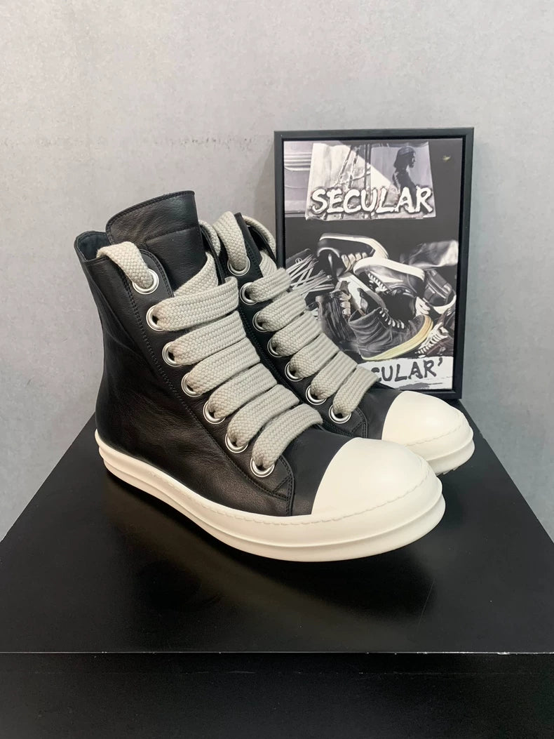 Rick Owens High-Top Sneakers with Wide Laces-yf