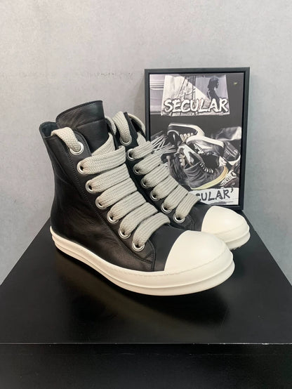 Rick Owens High-Top Sneakers with Wide Laces-yf