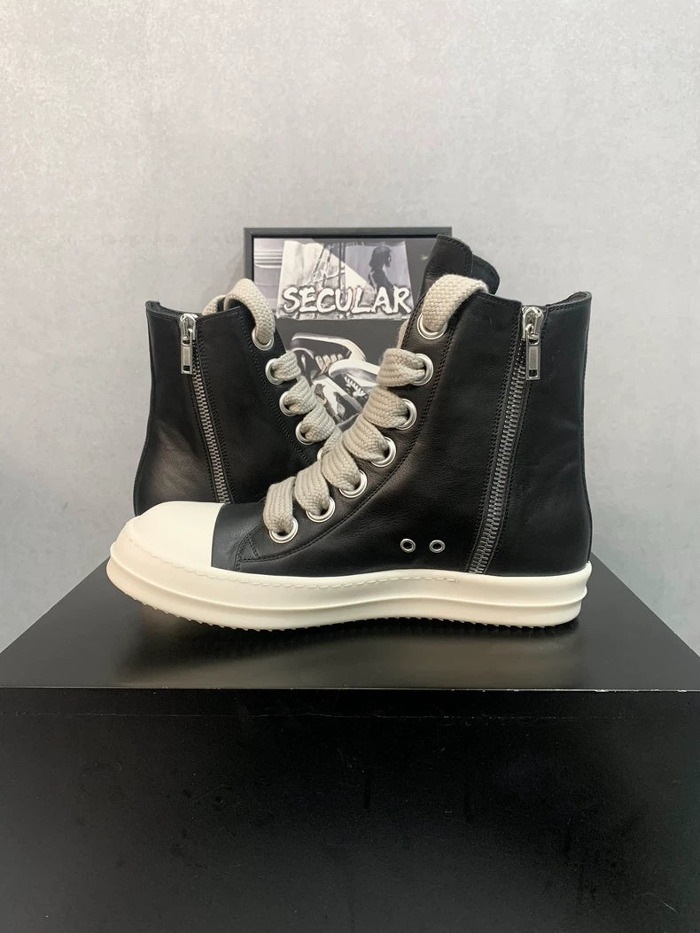 Rick Owens High-Top Sneakers with Wide Laces-yf