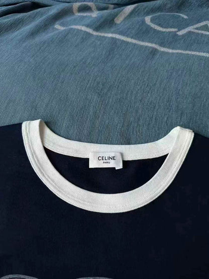 Celine Blue Short Sleeve T-Shirt