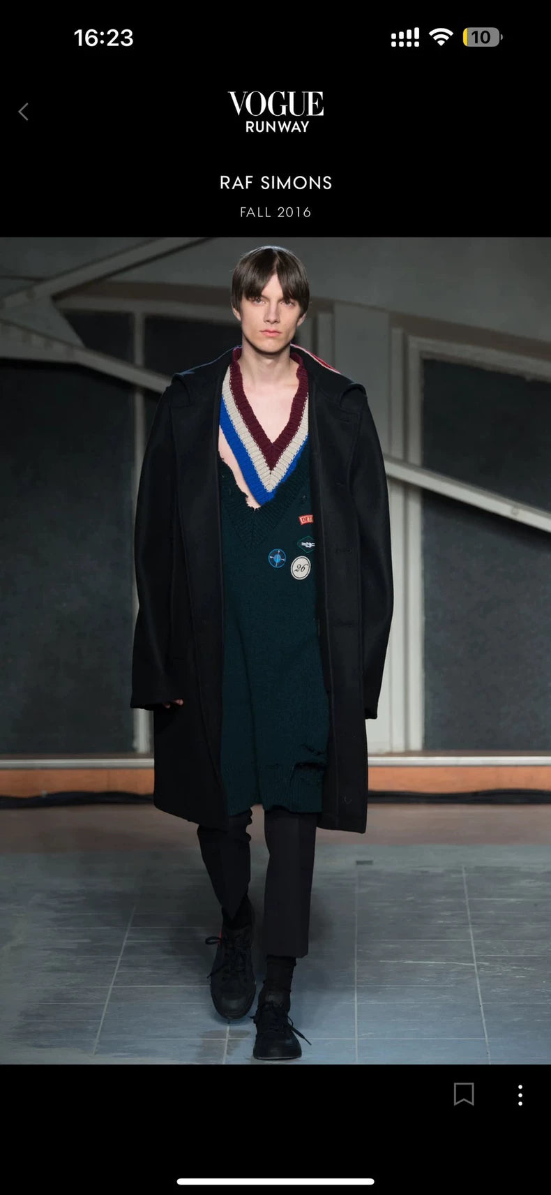 Raf Simons 16AW Collar Patch Coat