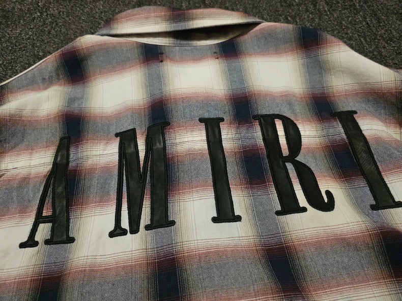 Amiri Plaid Shirt with Fringe Hem-yf