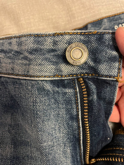 Saint Laurent Distressed Denim Pants for Men