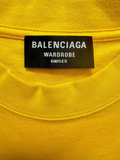 Balenciaga Yellow Embroidered Short Sleeve Shirt