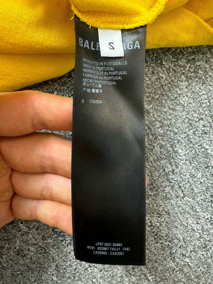 Balenciaga Yellow Embroidered Short Sleeve Shirt