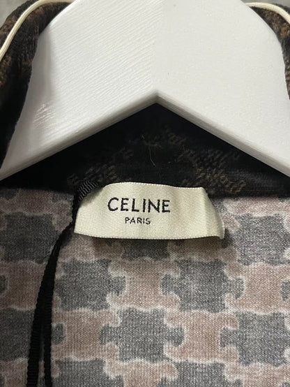 Celine Velvet Monogram Zip Jacket Coat