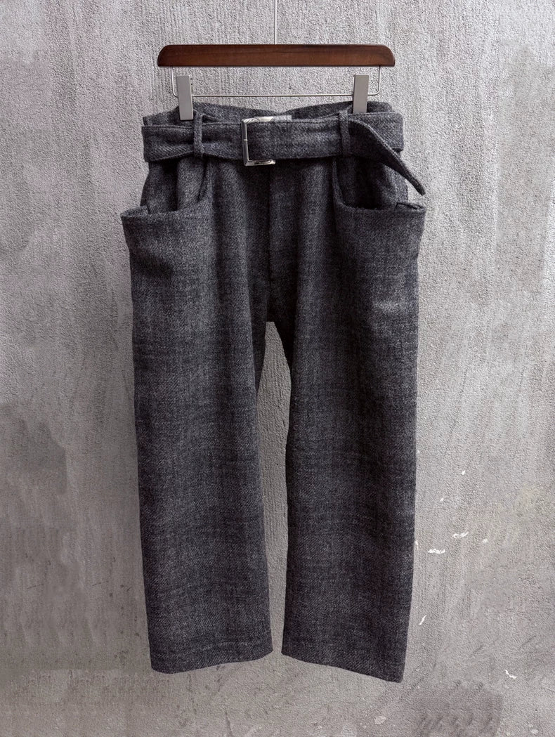 Yohji Yamamoto Wool Blend Straight Leg Pants