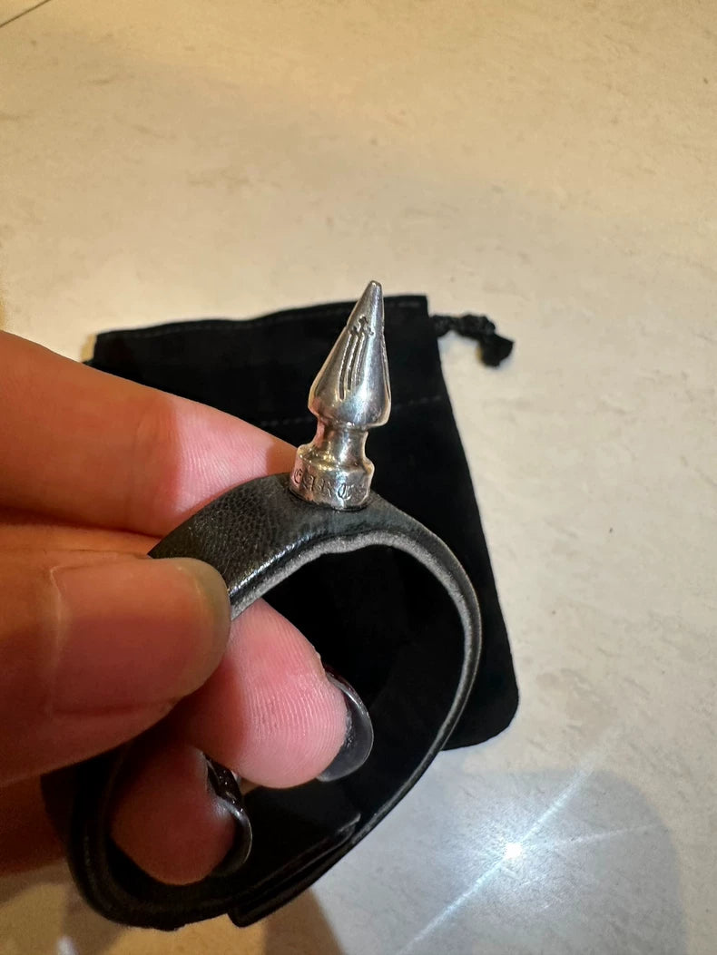Chrome Hearts Spike Leather Bracelet