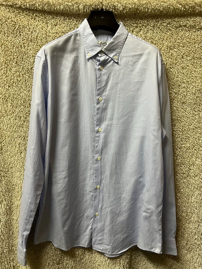 Hermes Men's Light Blue Long Sleeve Shirt